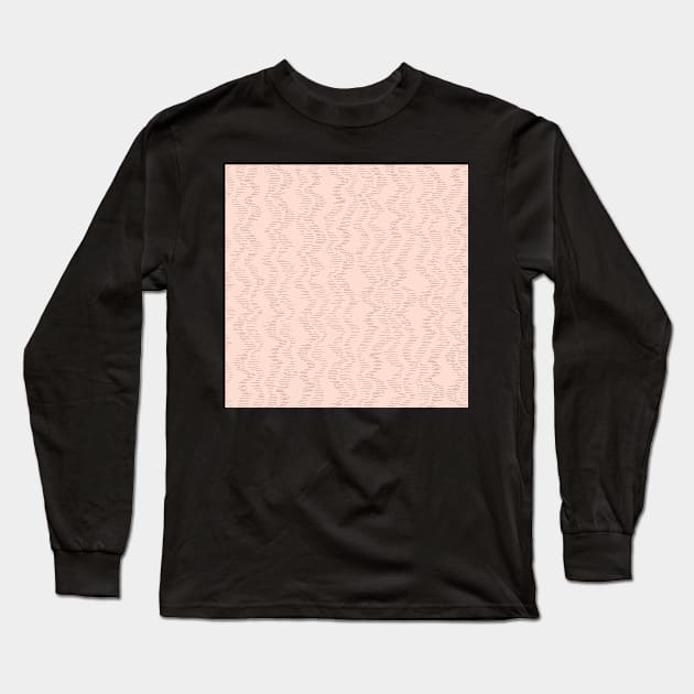 Blush and Coffee zig zag organic path Long Sleeve T-Shirt by FrancesPoff